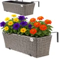 Produktbild: DeubaXXL DE Polyrattan Blumenkasten 2er-Set Creme 108064