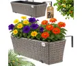 Produktbild: Casaria Blumenkasten, 2er Set 11 Liter Montagehalterung indoor outdoor Geländerkasten