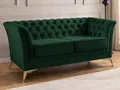 Produktbild: S-Style Möbel Chesterfield-Sofa Whitby, 2-Sitzer aus Samt mit goldenen, silbernen oder schwarzen Füßen, mit Wellenfederung