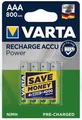 Produktbild: Varta ACCU Batterien 56703 AAA/Micro Akku 800mAh, 4-Stück