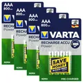 Produktbild: 16 X VARTA AAA 800mAh Batterien Wiederaufladbar Nimh 1.2V HR03 Mikro 56703 Accu