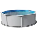 Produktbild: Planet Pool Rundpool Stahlwandpool rund Größe wählbar, 120 cm tief, Sta (Einzelbecken, 1-tlg), verzinkte Stahlwand weiß 550 cm x 550 cm x 120 cm
