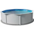 Produktbild: Stahlwandpool Rund Größe Wählbar, 120 Cm Tief, Stahl 0,4 Mm Weiß, Folie 0,3 Mm Blau, Overlap 550x120cm