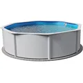 Produktbild: Planet Pool Stahlwandpool rund Größe wählbar, 120 cm tief, Stahl 0,4 mm weiß, Folie 0,3 mm blau, Overlap 550x120cm