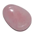 Produktbild: 1 Stück Rosenquarz Daumenstein Schlaf Stein flacher XL Handschmeichler mit Mulde Größe ca. 30 x 50 x 10 mm.(2497)