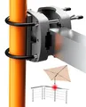Produktbild: 4smile Sonnenschirmhalter Balkongeländer SunnyEasy, Anthrazit - Funktionale Sonnenschirm Halterung Balkon, flexibel montierbar - Schirmhalterung Balkongeländer ersetzt Sonnenschirmständer Balkon