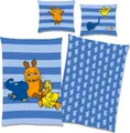 Produktbild: Die Sendung mit der Maus Bettwäsche 80x80 + 135x200 cm 100% Baumwolle mit Reißverschluss