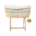 Produktbild: Geuther Schaukelwiege Rocker | Rattan Babykorb & Untergestell mit Schaukelfunktion | Babywiege für Neugeborene | Babynest | Beistellbett Baby | Baby Bett Komplett Set | Stubenwagen Baby, Mint