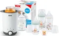 Produktbild: NUK Perfect Match Babyflaschenset Winnie Puuh & Thermo 3in1 Flaschenwärmer im Starter-Set | schonendes Auftauen, Erwärmen und Warmhalten flüssiger & breiförmiger Nahrung | 3 Babyflaschen + Schnuller