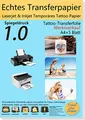 Produktbild: TransOurDream A4X5 Sets Inkjet/Laser Tattoo Papier,Matt,Tattoo Folie Zum Bedrucken,Spiegeldruck,für Kerzen,Tattoo Temporäres,Decal Papier für Tintenstrahldrucker/Laserdrucker,Tattoo Tranferfolie