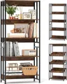 Produktbild: COSTWAY 5-stöckiges Bücherregal, 157 cm hohes Etagerenregal mit verstellbarem Regal, industrielles Lagerregal mit Metallrahmen rustikales Braun