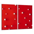 Produktbild: TMK | Herdabdeckplatten ceranfeld 2 Teilig 30x52 cm | Ceranfeldabdeckung Küche Elektroherd Induktion | Herdschutz Spritzschutz | Glasplatte Schneidebrett | motiv Rot