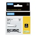 Produktbild: DYMO Rhino-Industrie-Vinyletiketten | 19 mm x 5,5 m | schwarz auf weiß | selbstklebendes Schriftband | für DYMO Rhino und LabelManager Beschriftungsgerät