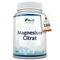 Produktbild: Magnesiumcitrat 200mg - 180 Magnesium Tabletten - 200mg pro Tabletten - 6 Mon...