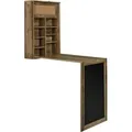 Produktbild: [en.casa] Klappschreibtisch Schreibtisch zum Ausklappen Wandklapptisch mit Tafel und Pinnwand Holzfarben - Braun