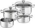 Produktbild: Tefal A705A835 Duetto Edelstahl Kochtopf-Set induktionsgeeignet silber 7-Teilig