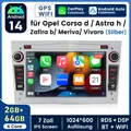Produktbild: Für Opel Astra H Corsa C/D Vectra C Zafira B Autoradio Android 14 GPS Navi 64GB