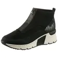 Produktbild: Rieker Schlupfboots Stiefelette, High Top Sneaker mit Reißverschluss auf der Vorderseite schwarz 38 EU