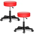 Produktbild: DeubaXXL DE Rollhocker Kunstleder 2er-Set Rot 360° drehbar 995883