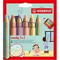 Produktbild: STABILO woody 3 in 1 Pastell Buntstifte Farbig sortiert 8806-3 6 Stück