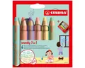 Produktbild: STABILO Buntstift STABILO woody 3 in 1 Buntstift - 10 mm - 6er Set mit Spitzer - pastell
