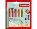 Produktbild: STABILO Buntstift STABILO Buntstifte woody 3in1 mit Spitzer Pastellfarben 10cm 6 Stück