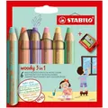 Produktbild: Farbstift Stabilo-Woody 3in1 6er Pappetui Pastell Farben 88063