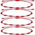 Produktbild: cotigo Armband mit 7 Knoten aus rotem Garn, Kabbalah mit Kordelzug für Glück, Freundschaft, Tibetanisch und Amulett, verstellbar, Schutz vor bösen Augen, für Paare, Männer und Frauen