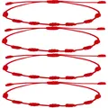 Produktbild: Armband mit 7 Knoten aus rotem Garn, Kabbalah mit Kordelzug für Glück, Freund...