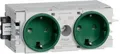 Produktbild: Hager GS20006029 Steckdose 2-fach Wago Steck-/Klemmtechnik halogenfrei, C-Profil, grün