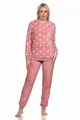 Produktbild: Normann Kuschelig Warmer Damen Langarm Schlafanzug mit Bündchen aus Coralfleece in Tupfen Optik, Farbe:rosa, Größe:36/38