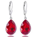 Produktbild: 925 Ohrringe Rot Silber Silberohrringe hängend Markenkristallen Siam Tropfen NOBEL SCHMUCK
