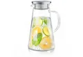 Produktbild: Arendo Karaffe Glaskaraffe 1,9 Liter mit Deckel aus lebensmittelechtem Edelstahl, Borosilikatglas, 1900 ml, Sieb, hitze- und kältebeständig, BPA-frei