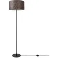 Produktbild: Paco Home - Stehlampe Wohnzimmer Lampenschirm Stoff Stehleuchte Leselampe Abstrakt Vintage Design 5 (Ø38 cm), Stehleuchte Einbein - Schwarz