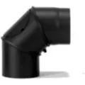 Produktbild: Firefix - Ofenrohrbogen 90°, Ø 150 Mm, Schwarz Verstellbar Mit Tür