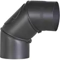 Produktbild: FIREFIX R150/B Ofenrohrbogen aus 2 mm starken Stahl (Rauchrohr) in 150 mm Durchmesser, für Kaminöfen und Feuerstellen, Senotherm, schwarz, 0-90 Grad verstellbar, mit Reinigungstür