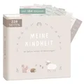 Produktbild: mintkind® Erinnerungsalbum Kindheit Beige, Babybuch mit Sticker Set, Geschenk zur Geburt, Fotoalbum Kinder, Tagebuch zum Eintragen, Erinnerungsbuch 0–10 Jahre, Hardcover Album
