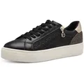 Produktbild: Tamaris Plateausneaker Freizeitschuh, Halbschuh, Schnürer mit Besätzen und Glitzerdetails schwarz 36 EU