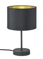Produktbild: Trio Leuchten Hostel 508200179 Tischleuchte, Metall, Stoffschirm Schwarz Matt/Gold