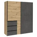 Produktbild: DEINE TANTE EMMA W2QS823E71-C752 Winn Artisan Eiche/Beton Grau Schiebetüren Schrank Schwebetüren Stauraum ca. 170 cm