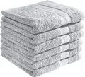Produktbild: REDBEST Handtuchset, Frottierset 6er-Pack Chicago Silber Größe 50x100 cm - saugstark, strapazierfähig, ideal für Reisen, Sport (weitere Farben)