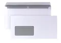 Produktbild: POSTHORN Briefumschlag DIN lang (1000 Stück), haftklebender Briefumschlag mit Fenster, weiße Briefumschläge mit grauem Innendruck für Sichtschutz, 110 x 220 mm, 80g/m²