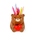 Produktbild: LEGAMI - Stifthalter aus Keramik, Desk Friends, Motiv Teddy Bear, handbemalt, Handbemalt, Geschenkidee, Schreibtisch-Organizer