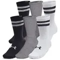 Produktbild: Under Armour® Tennissocken UA Essential 6pk Crew (Packung, 6-Paar) für vielseitige Einsätze, sportlicher Stil, Sechserpack grau|schwarz XL (47,5/50,5)