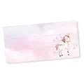 Produktbild: itenga 40x Buchetiketten Heftetiketten 9x4,5cm I Schulheft Etiketten I Namensschild beschreibbar selbstklebend Aufkleber aus Haftpapier (Einhorn)