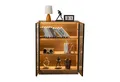 Produktbild: Merax Glasvitrine mit Beleuchtung und 3 Einlegeböden (T32/H106/B80cm) Standvitrine Wandvitrine Sammlervitrine Kommode Sideboard