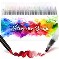 Produktbild: Amteker 24+2 Aquarellstifte, Brush Pen Set, Malen, Pinselstifte mit Flexiblen Nylonspitzen, Stifte Mädchen Geschenke 6-11 Jahre, Geschenk Mädchen 6-10 Jahre, Weihnachtsgeschenke für Kinder