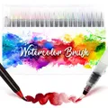 Produktbild: Amteker 24+1 Aquarellstifte Brush Pen Set, Malen, Pinselstifte mit Flexiblen