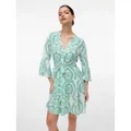 Produktbild: Vero Moda Tunikakleid VMMELBA 3/4 SHORT BELT DRESS WVN GA NOOS Sommerkleid, mit Volant und Taillen-Bindegürtel weiß M (38)