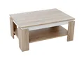 Produktbild: Hela Tische, Couchtisch Sofatisch Tim, Holzwerkstoff melaminbeschichtet, farbiger Tischkranz, Sonoma/Weiß, große Ablage, 90x60x41cm